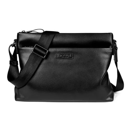 PABOJOE Сумка через плечо из коровьей кожи мужская черная