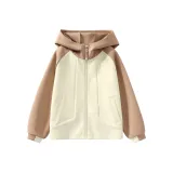 Светло-желтый пальто с капюшоном, застежка-молния