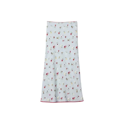 GAP DOEN Collaboration Series Синие Женские Повседневные Длинные Юбки