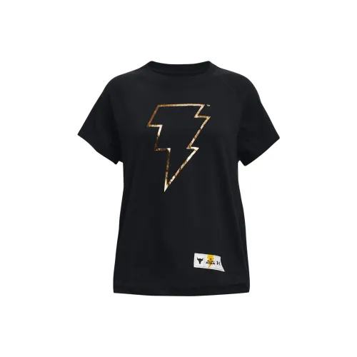 Under Armour Project T Рубашка Детская одежда Project Rock Black Adam Короткий рукав Черный Детский