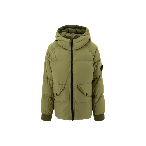 STONE ISLAND Пуховик Зеленый Детский