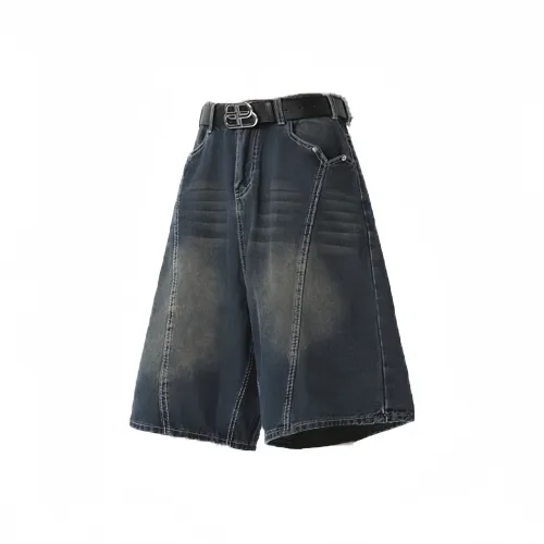 KLAMMKICKS Темно-синие унисекс джинсовые шорты