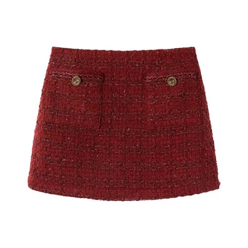 Ouyang Повседневные короткие юбки Женские Вишня
