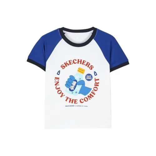 Skechers Hankou No. 2 Factory Joint Series Яркий белый/0019 Детские дошкольные рубашки