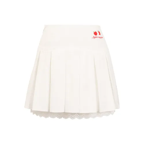 Umoumo Повседневные короткие юбки Женские Белые