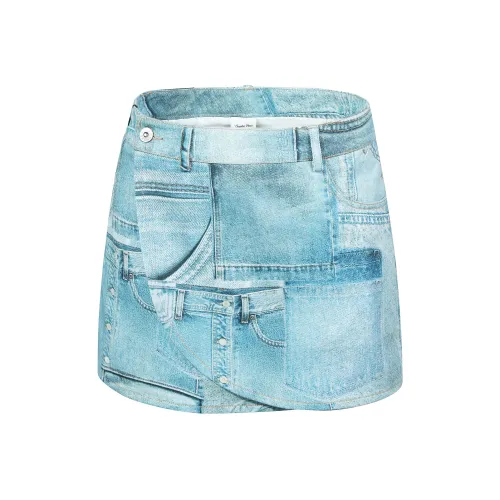 Guuka Hero Джинсовые короткие юбки Женские Blue