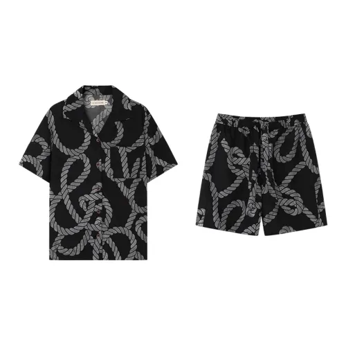 CICADAHOME Узел Лето Набор Черный мужской Мужской Пижамные комплекты
