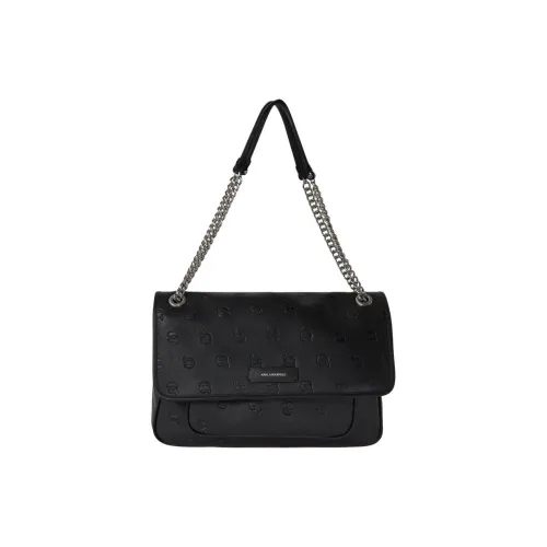KARL LAGERFELD IKON Полиуретан Плечо Сумка Большая Женская Черная