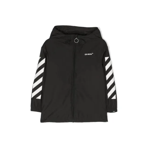 Off Белый Куртки и Пальто Свободного кроя Черный Детский