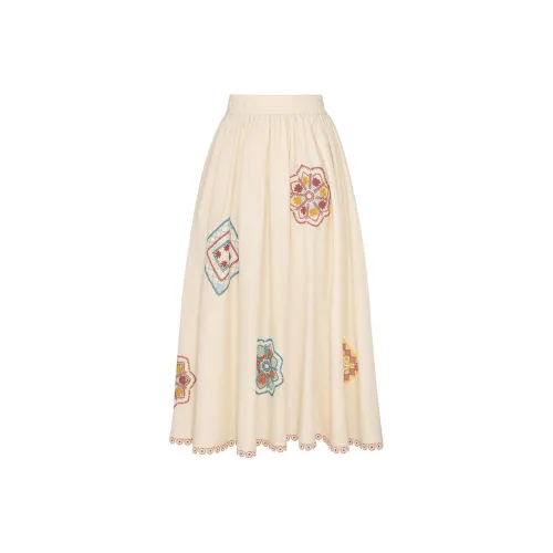 Zimmermann SS24 Повседневный Длинный Юбка Женские Кремовый Многоцветный