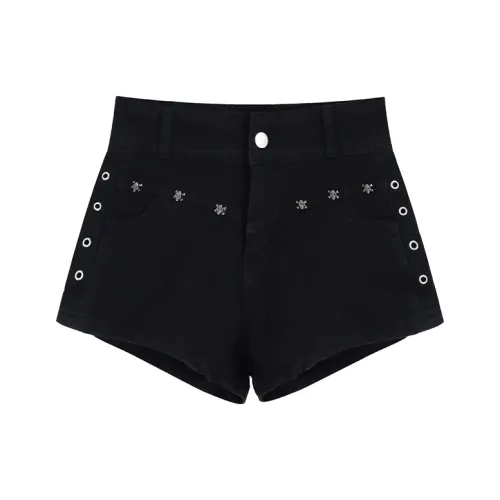 Garbege Черные Женские Джинсовые Шорты