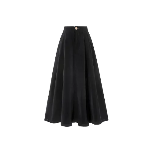 Cypress House Повседневный Длинный Юбка Женские Черный