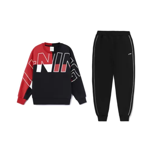 LINING YOUNG Повседневная спортивная одежда Sports Life Collection Бычий красный Черный Детский
