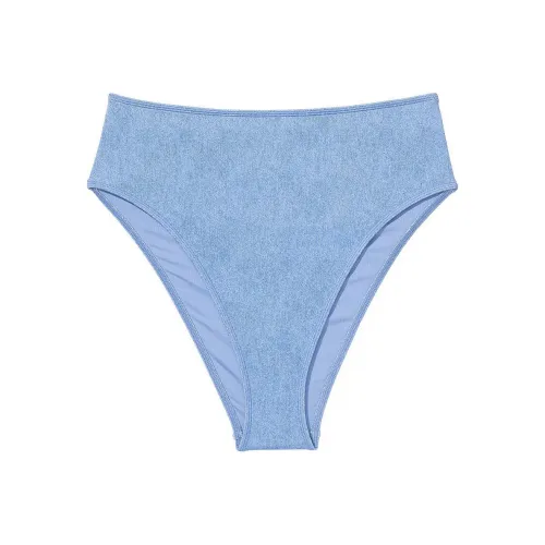 Victoria's Secret Розовый HIGH Обхват талии Cheeky Бикини Низ Плавки Женские Джинсовый синий