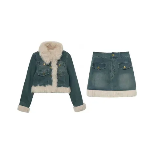 PLANE DRIFT Комплект с юбкой Женская Джинсовый синий