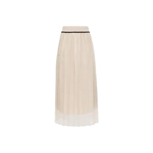 BRUNELLO CUCINELLI Повседневный Длинный Юбка Женская Светлый Умбра