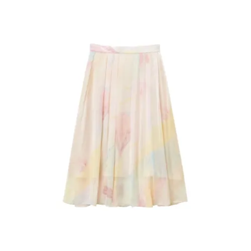 OVV Повседневный Длинный Юбка Женская Вишневый Цветок Розовый