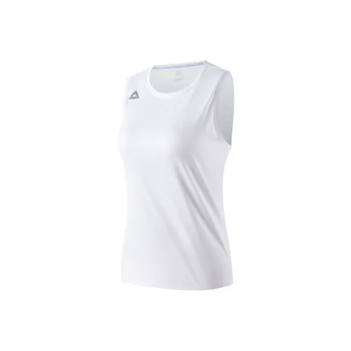 PEAK Все Белые Женские Спортивные Майки Без Рукавов