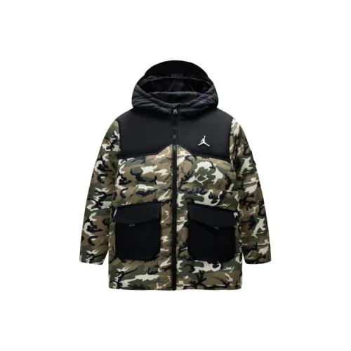 Jordan Пуховик Зеленый Камуфляж Подростки