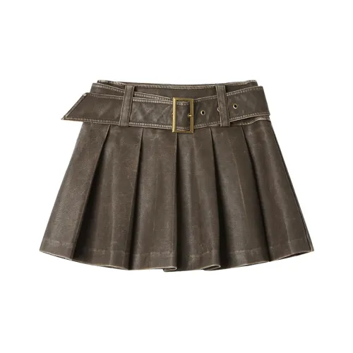 ANDREA MARTIN Повседневные короткие юбки Женские Кофе