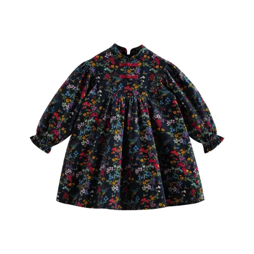 MARC JANIE Малыш Платье Весна-осень Полночный синий Детский