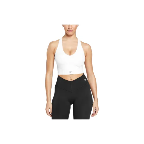 GYMSHARK Crop Сетка Танк Спорт Жилеты Женские Белые