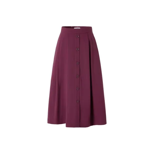 JZ. ANNAKRO Повседневный Длинный Юбка Женские Бордовый