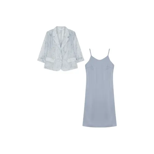 IHIMI Многоцветный + Туманно-голубой Женские Комплекты с юбкой