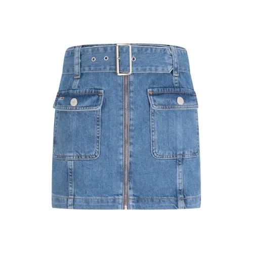Tommy Hilfiger Джинсовые короткие юбки Женские Джинсовый синий