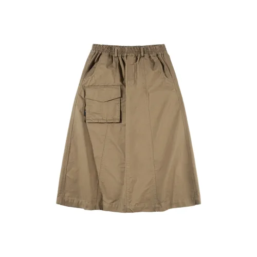 MOBI GARDEN Повседневная длинная юбка A-силуэта женская темно-хаки