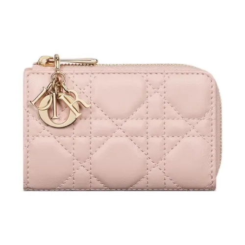 DIOR Lady Dior Lambskin Key Pouch Женские Pink