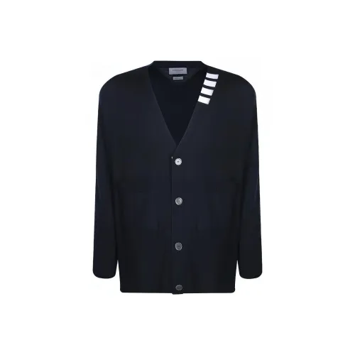 THOM BROWNE Темно-синие мужские свитеры