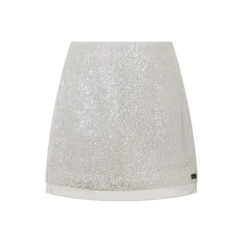 d'zzit Повседневные короткие юбки Женские Белые