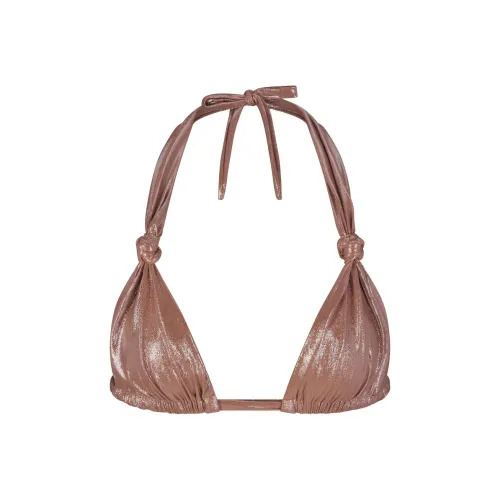 SKIMS Жидкость SHINE Плавание КНОТТЕД MICRO Треугольник Топ Бикини Женские Корица Корица