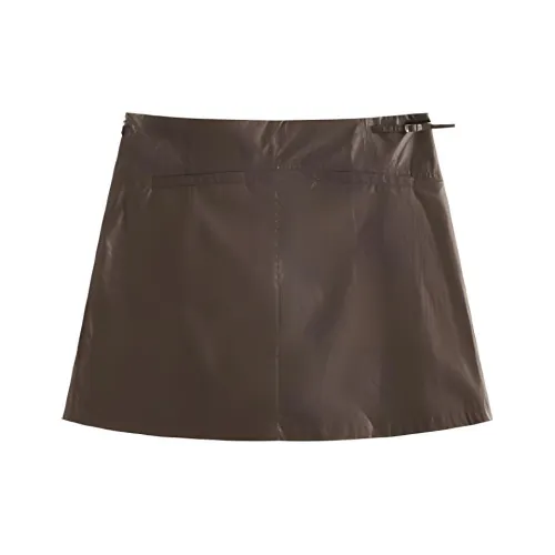 FANSILANEN Повседневные короткие юбки Женские Кофе