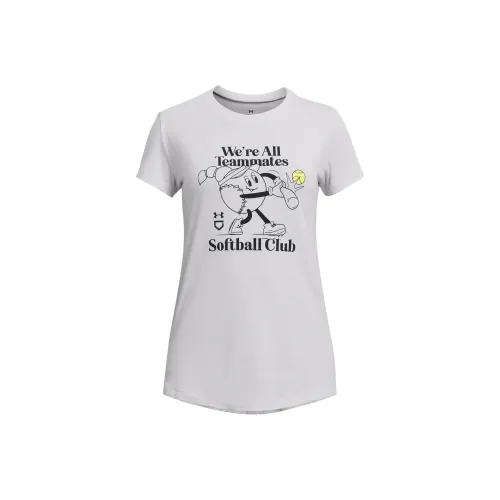 Under Armour Детская одежда Softball Клуб Короткий рукав T-рубашка Белый Детский