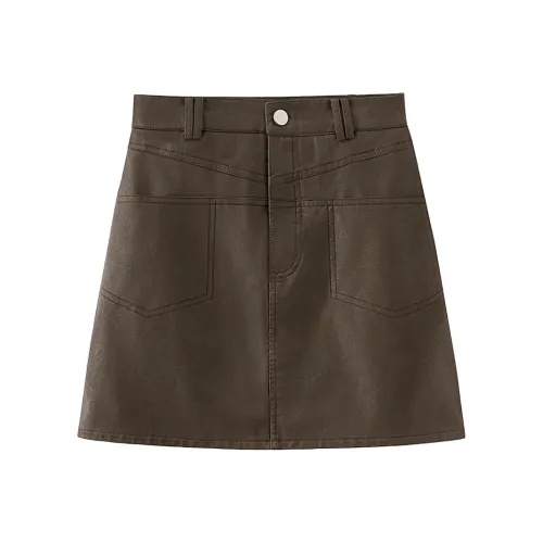Cypress House Повседневные короткие юбки Женские Темный кофейный