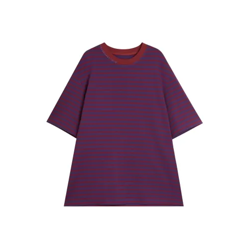 Dupu Contracted 5030238 Фиолетовый Полосы Унисекс Т-Рубашки