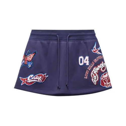Ed Hardy Полночный синий Женские Повседневные Короткие Юбки