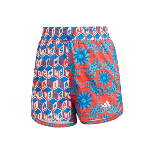 Adidas x FARM RIO Pacer Шорты Спортивные Брюки Женские Красный Синий Многоцветный