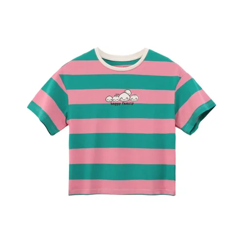 Red Bean T-рубашка с зелеными полосами для детей 3-7 лет