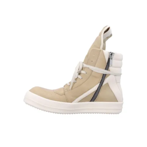 RICK OWENS совместный бренд RO Geobasket Высокие кроссовки для скейтбординга Мужские Бежевые