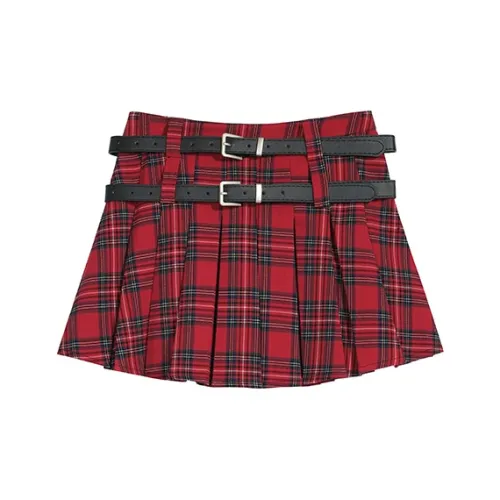 Ning Cai Yuer Повседневная короткая юбка женская красная с оборками