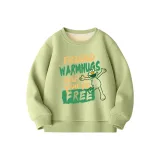 Распакованный-Сердце с принтом букв Армейский зеленый [Зимняя версия с флисовой подкладкой]