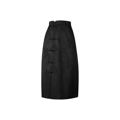 THE SEA LIFE Повседневный длинный юбка женский черный маг