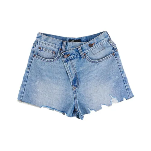 A21 Джинсовые шорты Женские Светло-Средний Синий