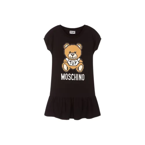 MOSCHINO SS22 Тедди С принтом Круглый вырез Без рукавов Летний Детский Черный