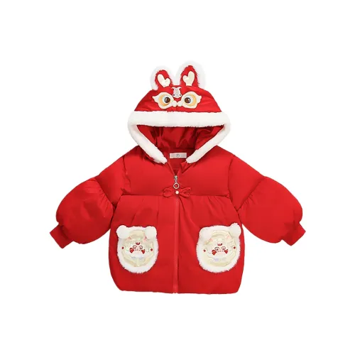Jiao Ni Хлопковый пуховик Красный для детей 3-7 лет