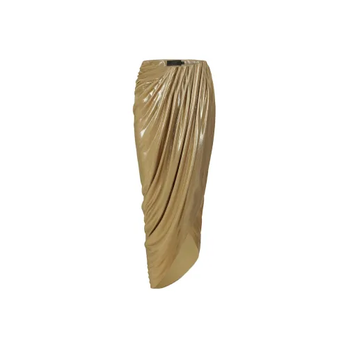 NANA JACQUELINE Повседневный Длинный Юбка Женские Золото