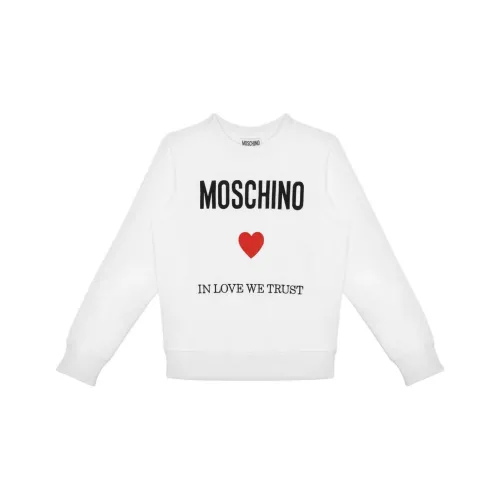 MOSCHINO Толстовка Детская одежда In Любовь We Trust Хлопок Толстовка Белый Детский